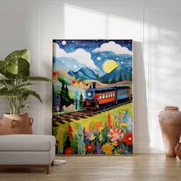 Train Print, Wall Art, Steam Poster, Boys Room Kids Decor, Playroom Decor - thumbnail 2