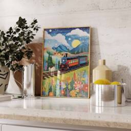 Train Print, Wall Art, Steam Poster, Boys Room Kids Decor, Playroom Decor - thumbnail 3