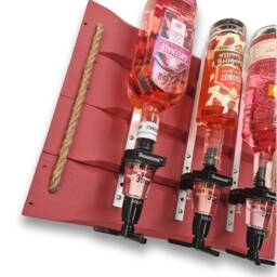 Handmade Pink Gin Optics Bar Rustic Wood Wall Mount With Rope Detail - thumbnail 2