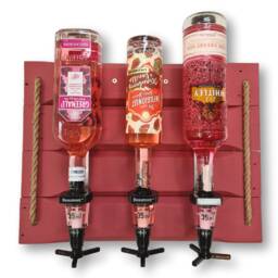 Handmade Pink Gin Optics Bar Rustic Wood Wall Mount With Rope Detail