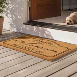 Classic Notched Corner Frame - Personalised Family Name Coir Doormat - thumbnail 4