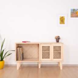 Vinyl Record Storage, Turntable Stand, Japandi Furniture - Sig - thumbnail 2