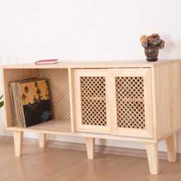 Vinyl Record Storage, Turntable Stand, Japandi Furniture - Sig - thumbnail 3