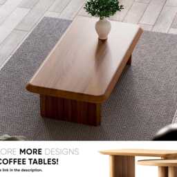 Japandi Coffee Table - Wooden Coffee Table Unique Solid Oak Modern Living Room - thumbnail 4