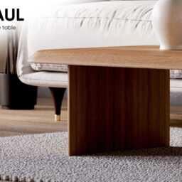 Japandi Coffee Table - Wooden Coffee Table Unique Solid Oak Modern Living Room - thumbnail 2