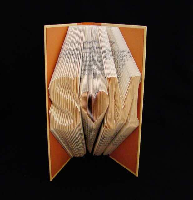 S Heart M 2 Letters With Symbol Anniversary Gift Girlfriend Boyfriend Folded-Book Art Sculpture - image 1