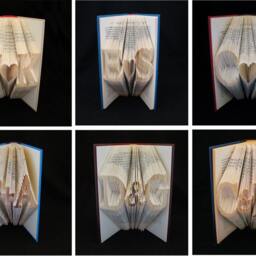 S Heart M 2 Letters With Symbol Anniversary Gift Girlfriend Boyfriend Folded-Book Art Sculpture - thumbnail 4