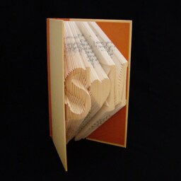 S Heart M 2 Letters With Symbol Anniversary Gift Girlfriend Boyfriend Folded-Book Art Sculpture - thumbnail 2