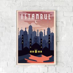 Istanbul Vintage Travel Poster Retro Home Decor - thumbnail 3