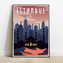 Istanbul Vintage Travel Poster Retro Home Decor - thumbnail 2