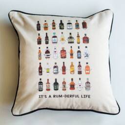 Varieties Of Rum Cushion Cover, Illustrated Scatter Cushion, Gift For Lover, Room Decor, Homewares - thumbnail 2