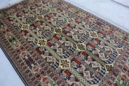 3'3x5'4 Handmade Afghan Area Rug - Top Quality Hand Knotted Veg Dyes Wool Oriental Turkmen Tribal Rug, 3x5 Living Rom - thumbnail 1