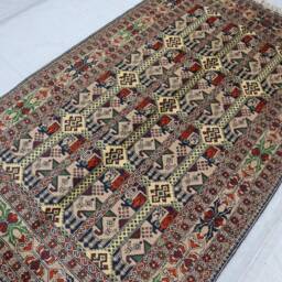 3'3x5'4 Handmade Afghan Area Rug - Top Quality Hand Knotted Veg Dyes Wool Oriental Turkmen Tribal Rug, 3x5 Living Rom - thumbnail 3