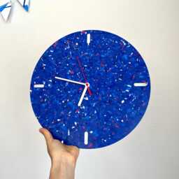 Round Wall Clock Recycled Plastic Marble - Or Terrazzo-style - thumbnail 3