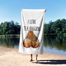 I Love Teabagging Rude Funny Joke Cheeky Any Colour Soft Absorbent Beach Bath Sheet Towel Decor Family Pet His Her House Warming Gift - thumbnail 1