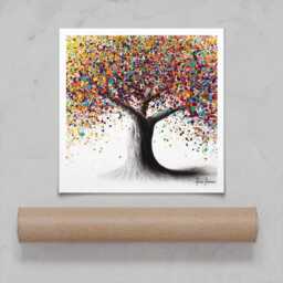 Rainbow Soul Tree Square Art Print - thumbnail 4