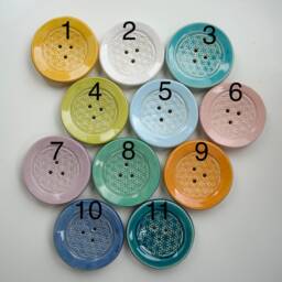 7 cm Round Small Soap Dish in Many Colors Made Of Ceramic With Drainage - thumbnail 4
