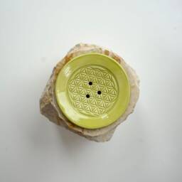 7 cm Round Small Soap Dish in Many Colors Made Of Ceramic With Drainage - thumbnail 3