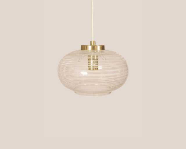 Amalija Vintage Pendant Light Mcm Hanging Handcrafted Glass Lamp Retro Ceiling Fixture Yugoslavia Gold Brass - image 1