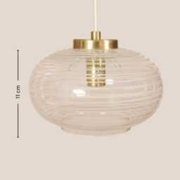 Amalija Vintage Pendant Light Mcm Hanging Handcrafted Glass Lamp Retro Ceiling Fixture Yugoslavia Gold Brass - thumbnail 4