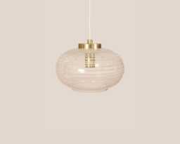 Amalija Vintage Pendant Light Mcm Hanging Handcrafted Glass Lamp Retro Ceiling Fixture Yugoslavia Gold Brass