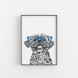 Shih Tzu Dog Print Personalized Pet Portrait Art - thumbnail 2