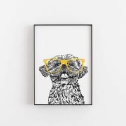 Shih Tzu Dog Print Personalized Pet Portrait Art - thumbnail 3