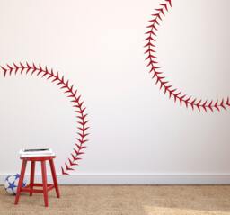 Large Baseball Seams Vinyl Wall Decal - Sports Fan Room Decor - thumbnail 1