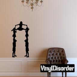 Cheerleading Vinyl Wall Decal Or Car Sticker - Cheerleadingsil006Et