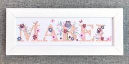 Door Sign - Owl Plaque Children's Kids Room Bedroom Nursery Art Print Owls Name Illustration Frame New Baby Personalised Gift - thumbnail 1