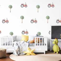 Tractor & Tree Wall Decals Farm Nursery Stickers Peel Stick Baby Boy Bedroom Decor - thumbnail 2