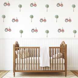 Tractor & Tree Wall Decals Farm Nursery Stickers Peel Stick Baby Boy Bedroom Decor - thumbnail 1