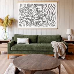 Large Abstract Canvas Tapestry Mid-Century Modern Wall Decor - 479 - thumbnail 1