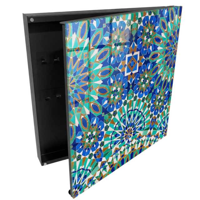 Geometric Mosaic Key Cabinet For Home, Blue Box Wall, Geometry, Lovers Of Art & Modern Designs - image 1