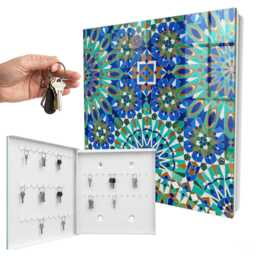Geometric Mosaic Key Cabinet For Home, Blue Box Wall, Geometry, Lovers Of Art & Modern Designs - thumbnail 2