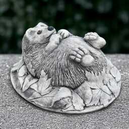 Relaxing Hedgehog Sculpture Outdoor Animal Figurine Cement Woodland Statue Handmade Art Lover Gift Front Door Decoration Yard - thumbnail 3
