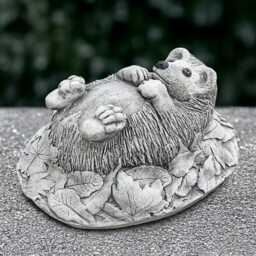 Relaxing Hedgehog Sculpture Outdoor Animal Figurine Cement Woodland Statue Handmade Art Lover Gift Front Door Decoration Yard - thumbnail 2