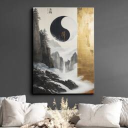 Yin & Yang Oil Painting Framed Poster Print & Canvas Wall Decor Art Bedroom Home Interior Floral Gift