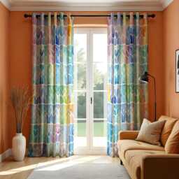 Colorful Watercolor Curtain, Abstract Rainbow Panel, Made To Measure Drapes, Modern Bright Window Treatment For Living Room Or Kids