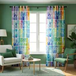 Colorful Watercolor Curtain, Abstract Rainbow Panel, Made To Measure Drapes, Modern Bright Window Treatment For Living Room Or Kids - thumbnail 2
