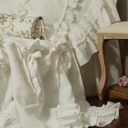 "Ruffled Linen Duvet Cover With Ties, " - thumbnail 3