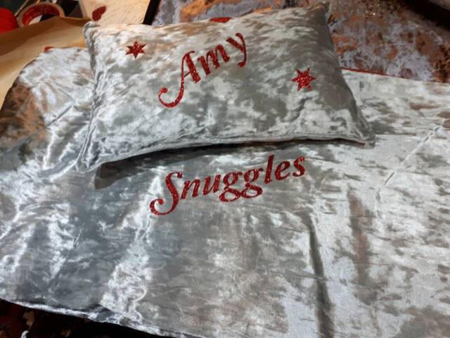 Personalised Cushion & Blanket Snuggle Sets Crushed Velvet Fleece - image 1