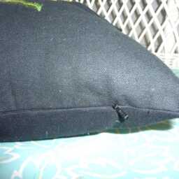 Embroidered Sunflower Pillow Cover Black Canvas Farmhouse Decor - thumbnail 4