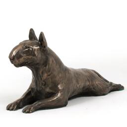 Bull Terrier - Lying, Dog Wooden Base Statue, Limited Edition, Artdog - thumbnail 3