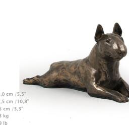 Bull Terrier - Lying, Dog Wooden Base Statue, Limited Edition, Artdog - thumbnail 4