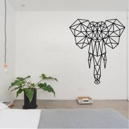 Geometric Elephant Wall Art, Minimalist, Modern, Abstract, Decal, Mural, Transfer, Boho -G016 , 5 Sizes, 36 Colour Options - thumbnail 3