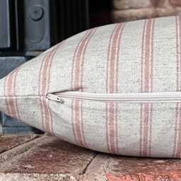 1603. Handmade Blush Stripe Linen Blend Cushion Cover, Various Sizes - thumbnail 2