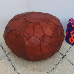 Moroccan Leather Pouf, Sttuning Moroccan Pouf, Moroccan Ottoman Pouf Foostool Poufmoroccan Leatherpouf - thumbnail 2