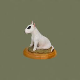 Bull Terrier, Dog Woodenbase Statue, Painted, Limited Edition, Make Your Own Artdog - thumbnail 3
