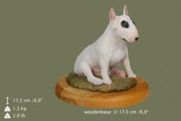 Bull Terrier, Dog Woodenbase Statue, Painted, Limited Edition, Make Your Own Artdog